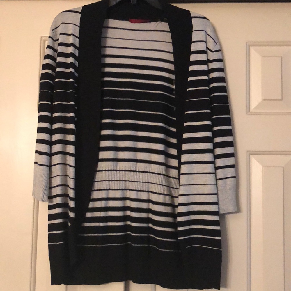 RED Brand 3/4 Sleeve Black & Grey Cardigan Sz M